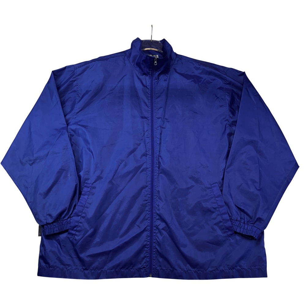 Stratford Collection Windbreaker Jacket Mens 2XL Blue Full Zip Nylon Lightweight